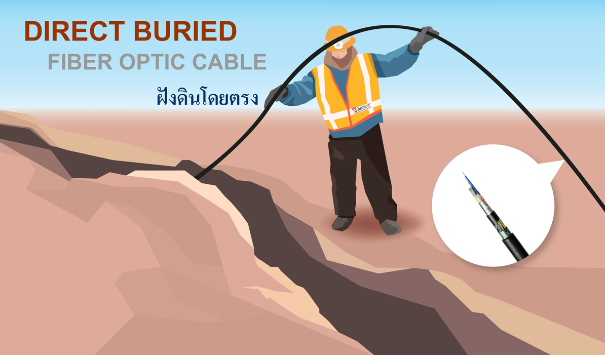 Direct Buried Fiber optic cable สายไฟเบอร์ออพติก ชนิดฝังดินโดยตรง